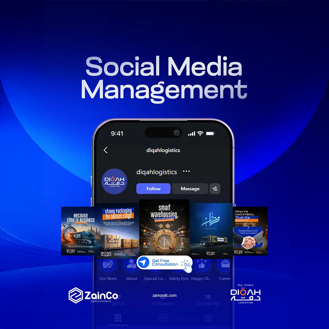 Diqah Logistics social media campaign, digital and performance marketing by ZainCo