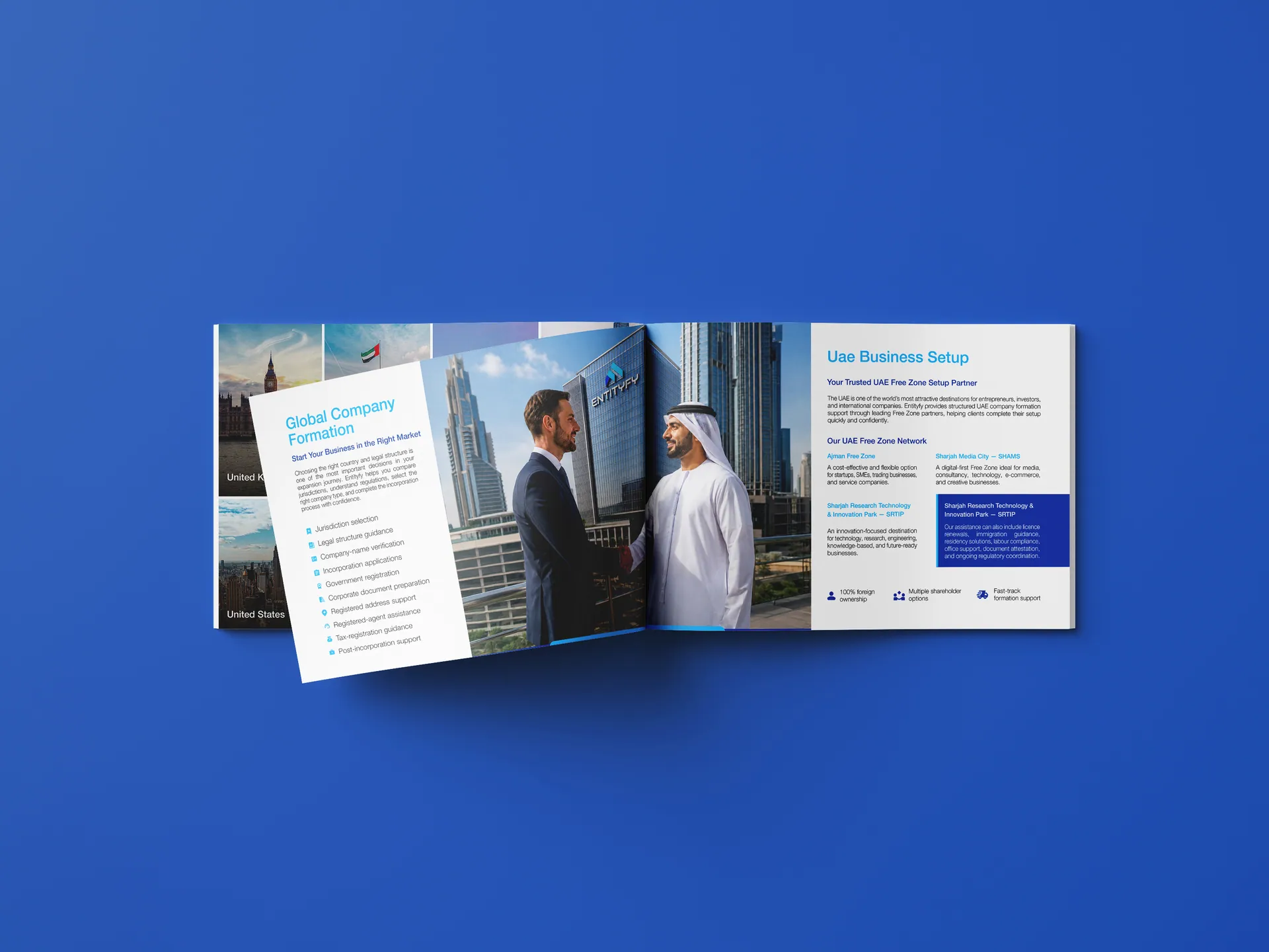 Entityfy corporate services brochure spread