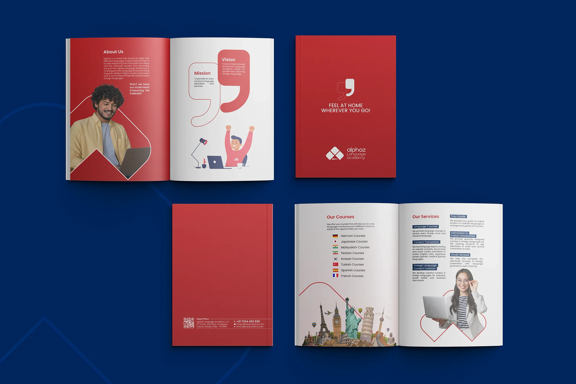 Alphaz Language Academy Brochure Design by ZainCo - branding agency in Kerala (3 of 5)