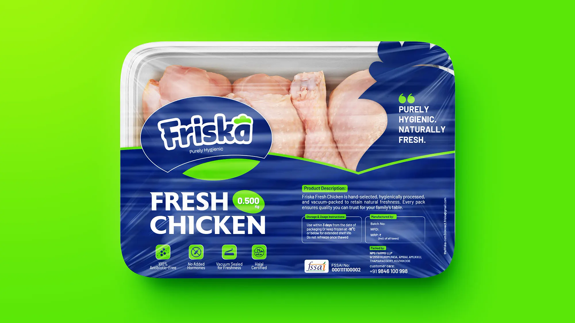 Friska Fresh Chicken Logo Design by ZainCo - branding agency in Kerala (4 of 9)