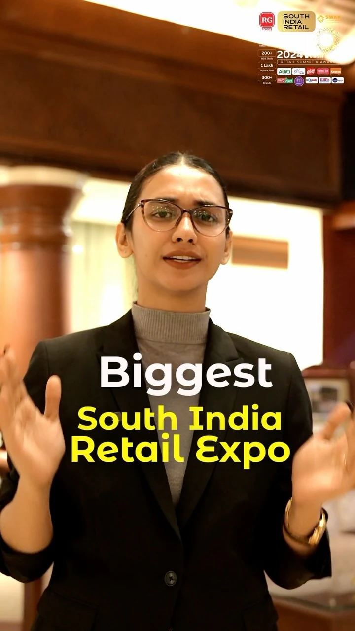 Presenter introducing the biggest South India Retail Expo, reel by ZainCo