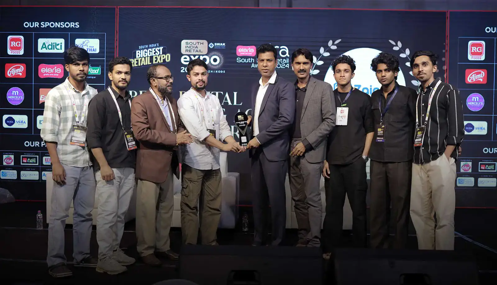 ZainCo receiving the branding and marketing award at South India Retail Expo 2024